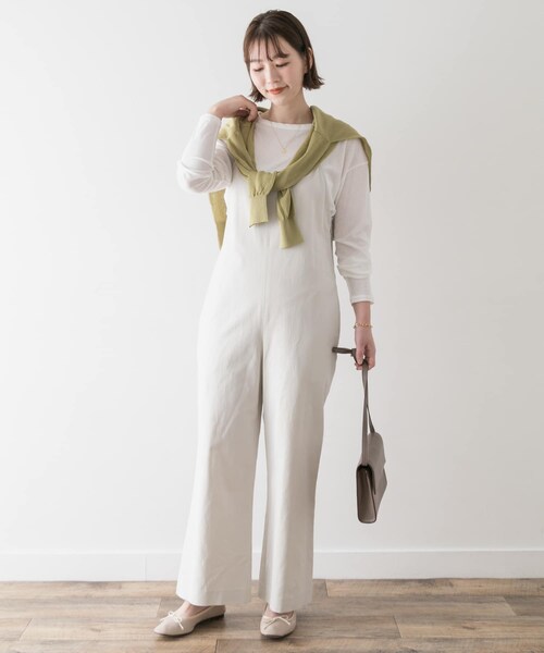 URBAN RESEARCH ROSSO（アーバンリサーチロッソ）の「F by ROSSO　コットンレーヨンオールインワン∴（サロペット/オーバーオール・レディース・OFF WHITE/BEIGE/BLACK・36/38）」の6枚目の写真