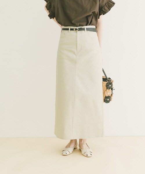 ITEMS URBANRESEARCH（アイテムズ アーバンリサーチ）の「『イージーケア』ストレッチチノスカート(楽着シリーズ)（スカート・レディース・CML/L.BEG/NVY・S/M）」の7枚目の写真