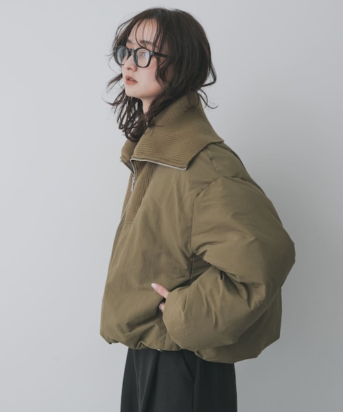 SENSE OF PLACE by URBAN RESEARCH(センスオブプレイスバイアーバンリサーチ)の「ビッグカラーショートパフジャケット(その他アウター・レディース・GREIGE/BLACK/KHAKI・One)」の3枚目の写真