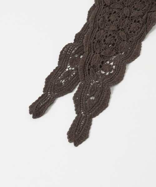 RODE SKO（ロデスコ）の「レースニットバブーシュカ（バンダナ/スカーフ・レディース・OFF/DARK BROWN・one）」の19枚目の写真