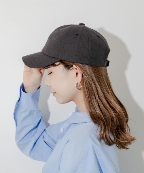 SMELLY（スメリー）の「シンプルリネンキャップ（キャップ・レディース・IVO/BEG/BLK・-）」の11枚目の写真