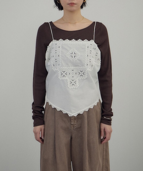 ADAM ET ROPE'（アダムエロペ）の「クロスレースマルチキャミソール（キャミソール・レディース・ブラック/オフホワイト・F）」の16枚目の写真