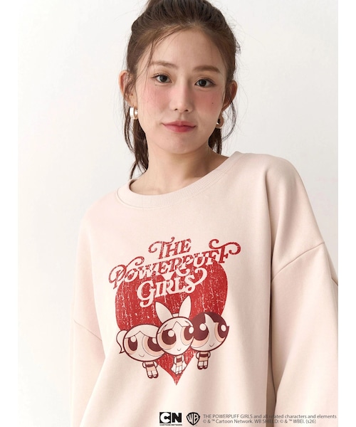 CALNAMUR（カルナムール）の「【パワーパフ ガールズ】big裏⽑プルオーバー（スウェット・レディース・ブラック/ベビーピンク・F）」の12枚目の写真