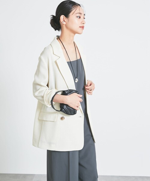 URBAN RESEARCH ROSSO（アーバンリサーチロッソ）の「カラミダブルジャケット（テーラードジャケット・レディース・black×off/beige×off・36/38）」の8枚目の写真