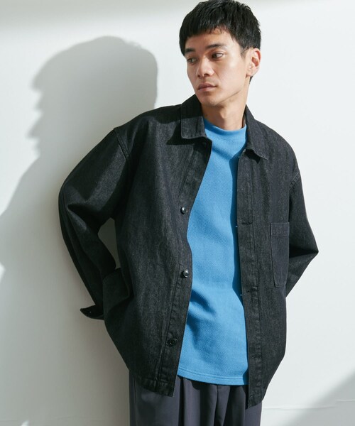 URBAN RESEARCH DOORS（アーバンリサーチドアーズ）の「デニムシャツカバーオール（カバーオール・メンズ・O.W./USED/BLACK・M/L）」の7枚目の写真