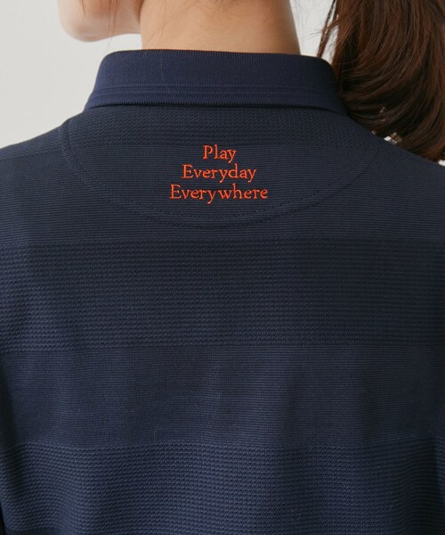 ROPE'（ロペ）の「【UV】【吸水速乾】クールマックスリンクス長袖ポロ（ポロシャツ・レディース・ホワイト/ネイビー・L/M/S）」の21枚目の写真