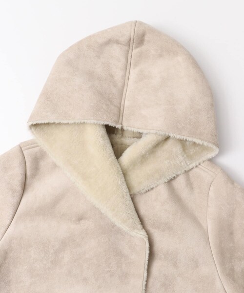 SENSE OF PLACE by URBAN RESEARCH(センスオブプレイスバイアーバンリサーチ)の「フーデッドムートンコート(ムートンコート・レディース・NAVY/GREIGE・FREE)」の8枚目の写真