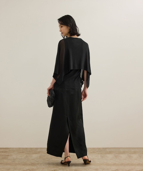 ROPE'（ロペ）の「【洗える】シアーフライスケープセットプルオーバー（Tシャツ/カットソー・レディース・ブラック/ホワイト/ブルー・F）」の14枚目の写真