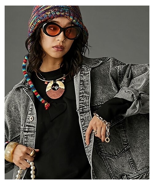 nissen（ニッセン）の「綿100％ビッグシルエットデニムジャケット GEVS.（大きいサイズ対応）（ジャケット/アウター・レディース・ブルー系デニム/グレー系デニム・6L/8L/10L）」の2枚目の写真