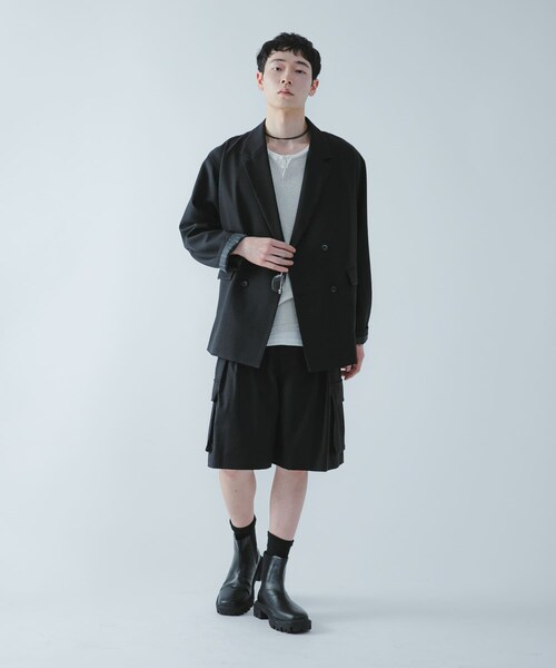 SENSE OF PLACE by URBAN RESEARCH（センスオブプレイスバイアーバンリサーチ）の「『撥水/防花粉』SKINProofダブルテーラードジャケット（テーラードジャケット・メンズ・BLACK/BROWN/BLUE GRAY・M/L）」の10枚目の写真