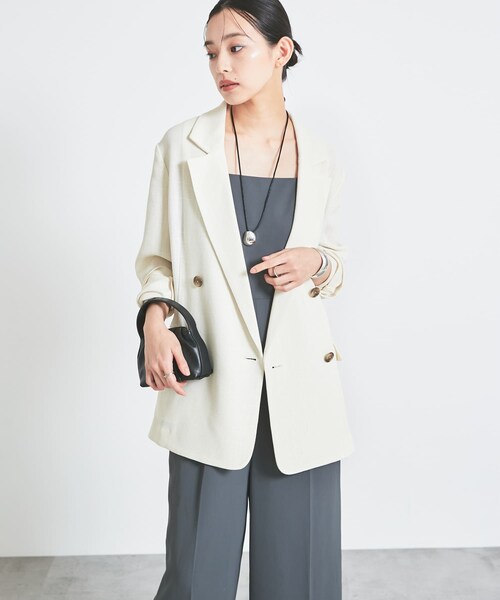 URBAN RESEARCH ROSSO（アーバンリサーチロッソ）の「カラミダブルジャケット（テーラードジャケット・レディース・black×off/beige×off・36/38）」の7枚目の写真