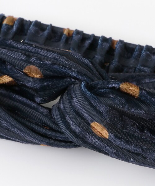 SMELLY（スメリー）の「ドットベロアターバン∴（ヘアバンド・レディース・NVY/GRN・-）」の8枚目の写真