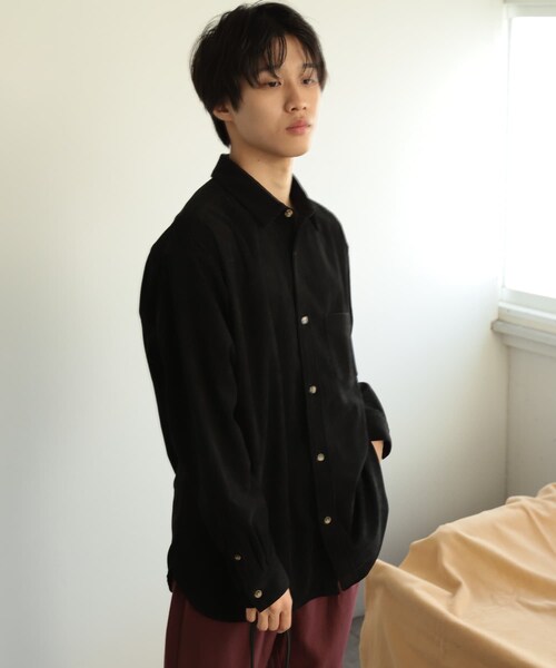 SENSE OF PLACE by URBAN RESEARCH（センスオブプレイスバイアーバンリサーチ）の「コーデュロイルーズシャツ（シャツ/ブラウス・メンズ・IVORY/BLACK/BLUE/L.KHAKI・M/L）」の18枚目の写真