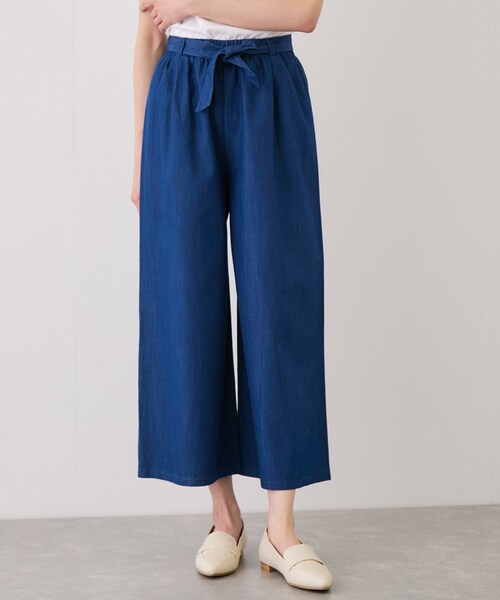 Jayro(ジャイロ)の「スラブデニムクロプトワイドパンツ(デニムパンツ・レディース・ブラック/チャコール/ライトグレー/カーキ/ネイビー系/ブルー/サックス・M)」の5枚目の写真