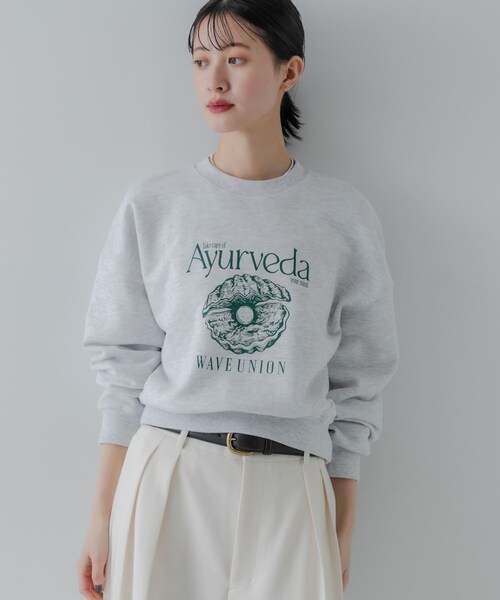 URBAN RESEARCH(アーバンリサーチ)の「『別注』WAVEUNION×URBAN RESEARCH SWEAT SHIRTS(スウェット・レディース・H GRAY/OATMEAL/NAVY・One)」の8枚目の写真