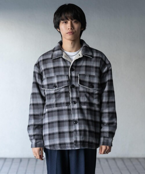 SENSE OF PLACE by URBAN RESEARCH(センスオブプレイスバイアーバンリサーチ)の「オンブレーチェックボアジャケット(テーラードジャケット・メンズ・BLACK/BROWN・M/L)」の9枚目の写真