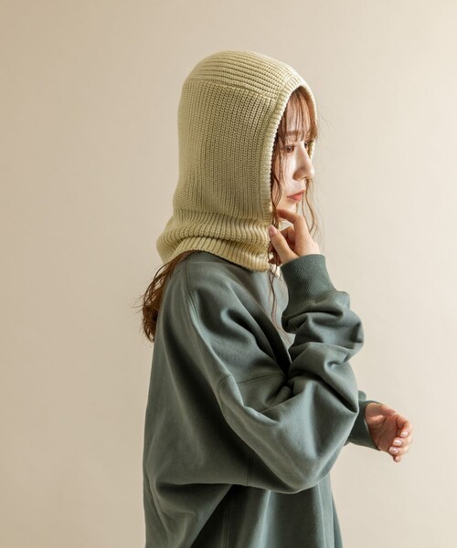 SMELLY（スメリー）の「ニットバラクラバ（ニットキャップ/ビーニー・レディース・GRY/IVO/BRN・-）」の5枚目の写真