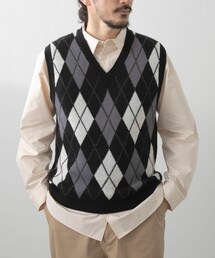 ITEMS URBANRESEARCH | ウール混アーガイルVネックニットベスト(ベスト)