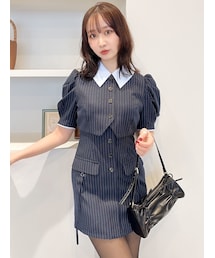 dazzlin | ジャケットライクレイヤードミニワンピース(ワンピース)