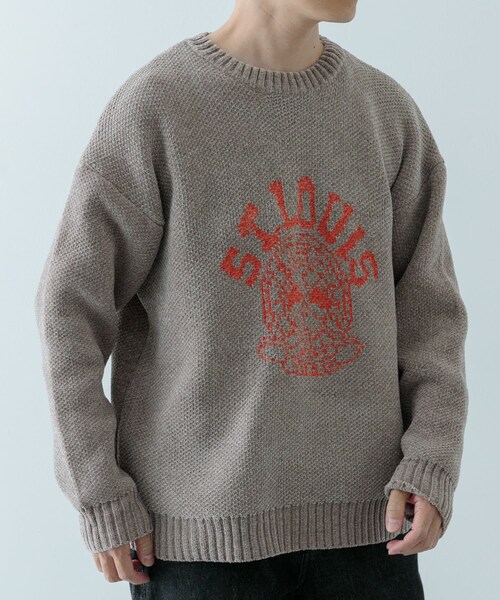 ITEMS URBANRESEARCH(アイテムズ アーバンリサーチ)の「カレッジロゴ モール クルーネック ニット(ニット/セーター・メンズ・NVY/BLK/BEG/MTD・M/L)」の13枚目の写真