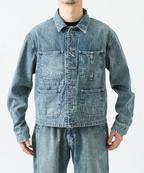 URBAN RESEARCH（アーバンリサーチ）の「ULTERIOR　FADED LIGHT DENIM SHORT COVERALL（カバーオール・メンズ・FADED BLUE・3/4）」の4枚目の写真
