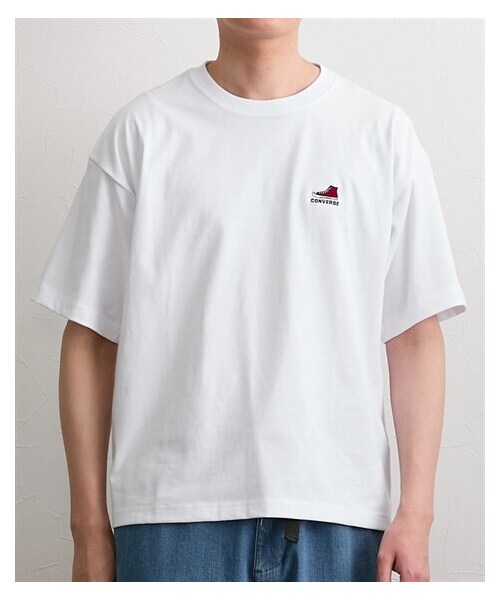 nissen（ニッセン）の「COOLMAX天竺半袖OPシューズ刺繍Tシャツ CONVERSE（コンバース）（Tシャツ/カットソー・メンズ・09ホワイト/49ブラック/67ネイビー・M/L/LL）」の4枚目の写真