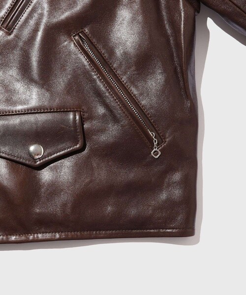 ADAM ET ROPE'（アダムエロペ）の「【AURALEE/オーラリー】HEAVY LAMB LEATHER RIDERS JACKET（ライダースジャケット・メンズ・ダークブラウン・4/5）」の12枚目の写真