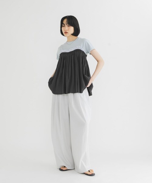 KBF（ケイビーエフ）の「バイカラークリンクルビスチェ（その他トップス・レディース・KHAKI×IVO/CCL×BLUE/IVORY×BRN・One）」の19枚目の写真