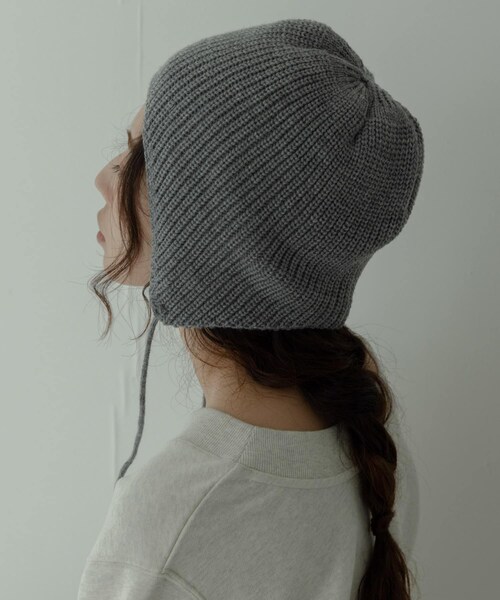 URBAN RESEARCH Sonny Label（アーバンリサーチサニーレーベル）の「イヤーニットキャップ（ニットキャップ/ビーニー・レディース・グレー/チャコール・One）」の11枚目の写真