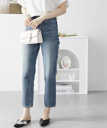 nissen | ハイウエストストレートデニムパンツ　ノンストレッチジーンズ(デニムパンツ)