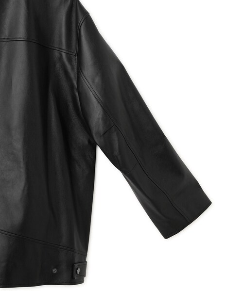 ADAM ET ROPE'(アダムエロペ)の「【IHNN(イン)】 別注Collarless Leather Jacket(ノーカラージャケット・レディース・ブラック・36/38)」の19枚目の写真