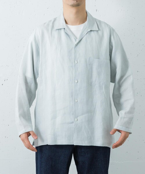 URBAN RESEARCH（アーバンリサーチ）の「MARKAWARE　COMFORT FIT OPEN COLLAR（シャツ/ブラウス・メンズ・TAUPE/ICE/BLACK・1/2）」の16枚目の写真