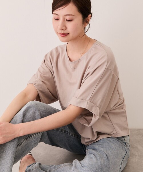 Jayro(ジャイロ)の「バックタックドルマンプルオーバー(Tシャツ/カットソー・レディース・ブラック/ホワイト系/ベージュ・M)」の22枚目の写真