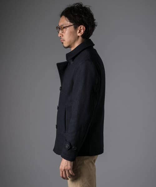 中綿入りメルトンショートピーコート