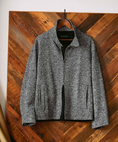 ADAM ET ROPE'(アダムエロペ)の「TWEED HOMESPAN RACING BLOUSON(ブルゾン・メンズ・ブラック・L/M/S)」の8枚目の写真
