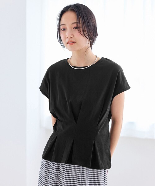 VIS(ビス)の「ウエストタックデザインTシャツ(Tシャツ/カットソー・レディース・ブラック/ホワイト/ダークブラウン/ピンク・F)」の11枚目の写真