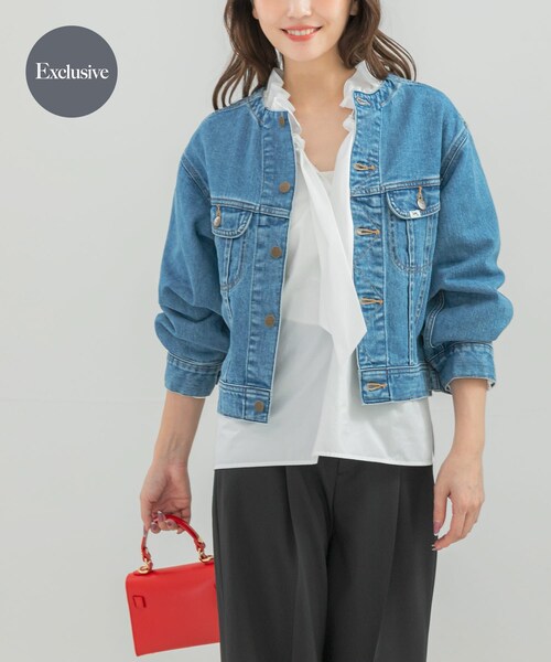 URBAN RESEARCH ROSSO(アーバンリサーチロッソ)の「『別注』Lee101×ROSSO NOCOLLAR SHORT JACKET(デニムジャケット・レディース・ONE WASH/USED・Short)」の1枚目の写真