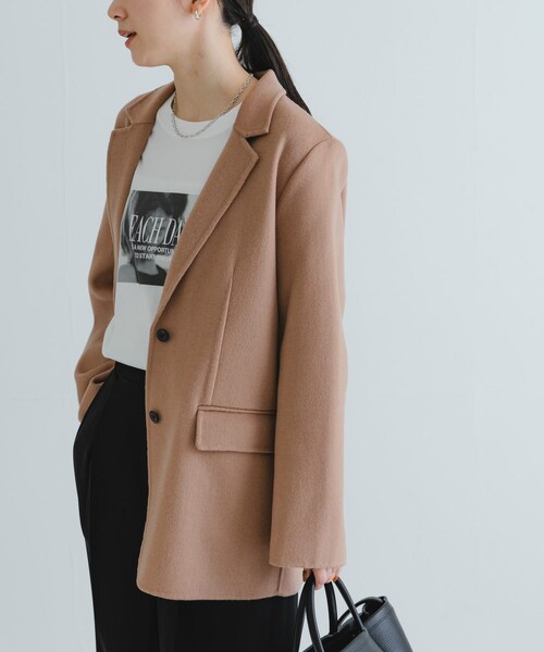 URBAN RESEARCH(アーバンリサーチ)の「リバージャケットコート(テーラードジャケット・レディース・CHARCOAL/BEIGE・FREE)」の19枚目の写真