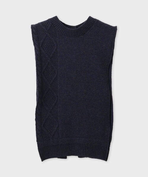 ROPE'（ロペ）の「【Ｍaison no8（メゾンエイト）】REMIXED KNIT VEST｜ニット（ニット/セーター・レディース・ライトグレー/ネイビー・F）」の3枚目の写真