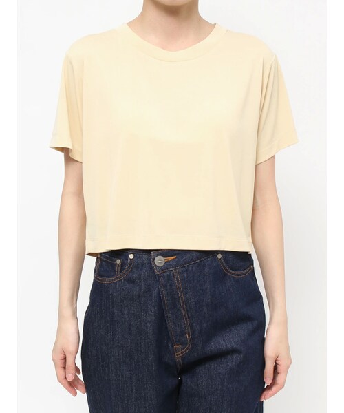 LAGUNAMOON（ラグナムーン）の「クロップドカットトップス（Tシャツ/カットソー・レディース・アイボリー/チャコールグレー/クリーム・F）」の3枚目の写真