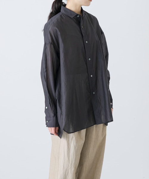 かぐれ（カグレ）の「TICCA コットンシルクスクエアビッグシャツUNI