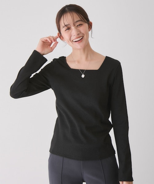 Jayro(ジャイロ)の「前後2WAYラメプルオーバー(Tシャツ/カットソー・レディース・ブラック/ブラック系/ベージュ/シルバー・M)」の1枚目の写真