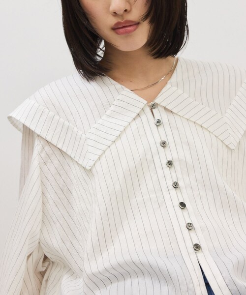 ADAM ET ROPE'(アダムエロペ)の「ワイドカラーブラウス(シャツ/ブラウス・レディース・ホワイト系/ベージュ系・F)」の13枚目の写真