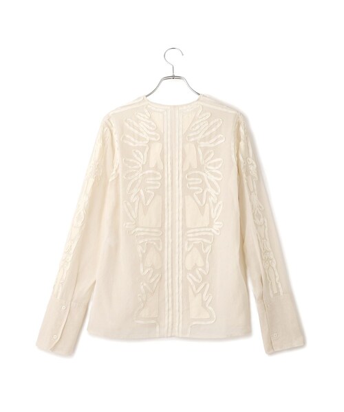 ADAM ET ROPE'(アダムエロペ)の「【EMOELLE】ステッチエンブロイダリーブラウス(シャツ/ブラウス・レディース・ホワイト/キナリ/ブラック/オフホワイト・F)」の12枚目の写真