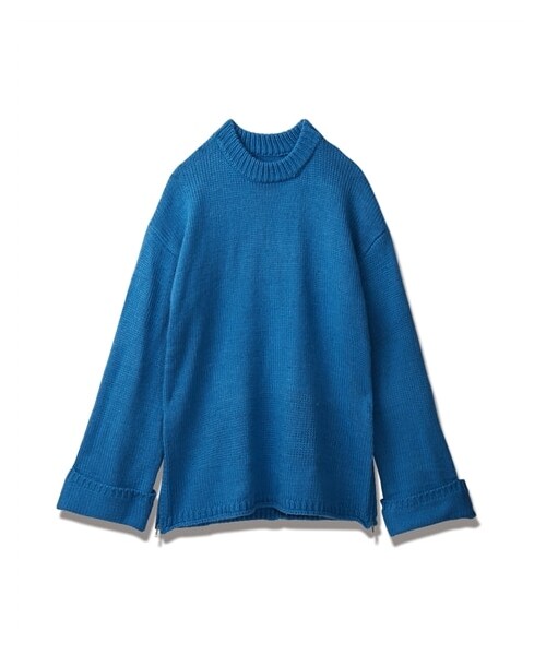 nissen（ニッセン）の「裾ファスナー付きクルーネックセーター（ニット/セーター・メンズ・ブラック/セルリアンブルー・S/M/L/LL/3L）」の3枚目の写真