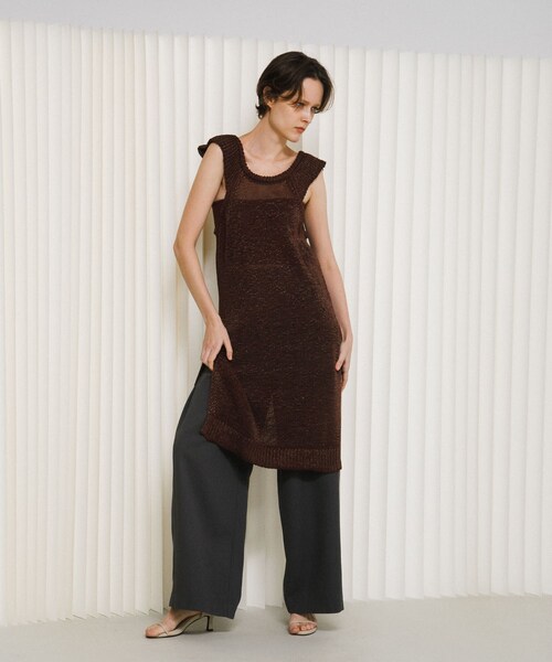 LAATO（ラート）の「knit frill tunic（チュニック・レディース・サンゴ/クリーム・Free）」の22枚目の写真