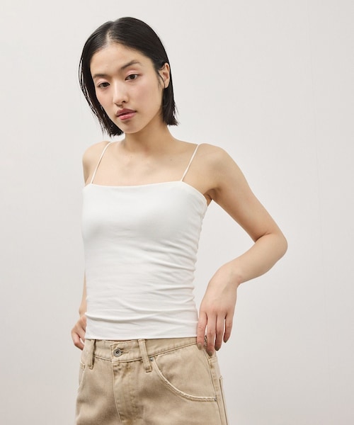 ADAM ET ROPE'(アダムエロペ)の「【OUR WACOAL×ADAM ET ROPE'】コットン混カップインベアトップキャミソール(キャミソール・レディース・ブラック/ホワイト/オリーブ・L/M/S)」の4枚目の写真