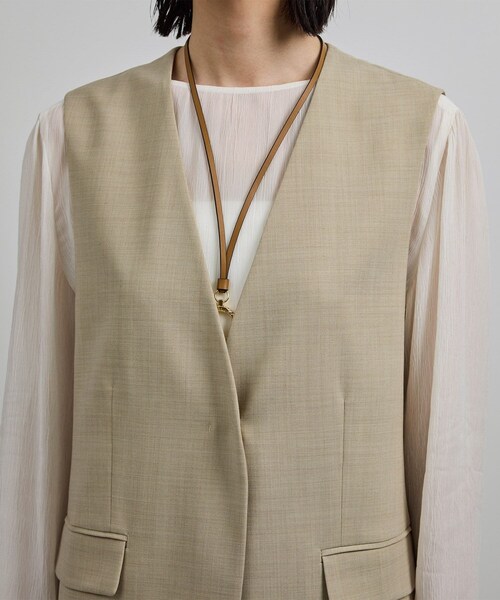 ROPE'（ロペ）の「【洗える】ウール混ツイル ジレベスト/セットアップ対応【WEB・一部店舗限定】（ベスト・レディース・ブラック/ベージュ・F）」の14枚目の写真