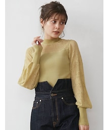 LAGUNAMOON | シアーレースニットプルオーバー(ニット/セーター)