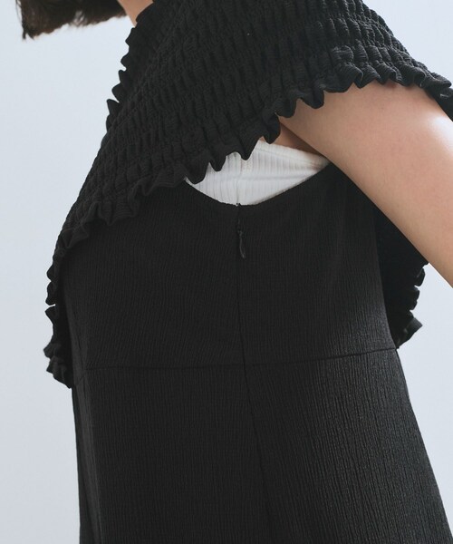 VIS（ビス）の「シャーリングオフショルダーオールインワン（つなぎ/オールインワン・レディース・ブラック/ブルー系・F）」の21枚目の写真